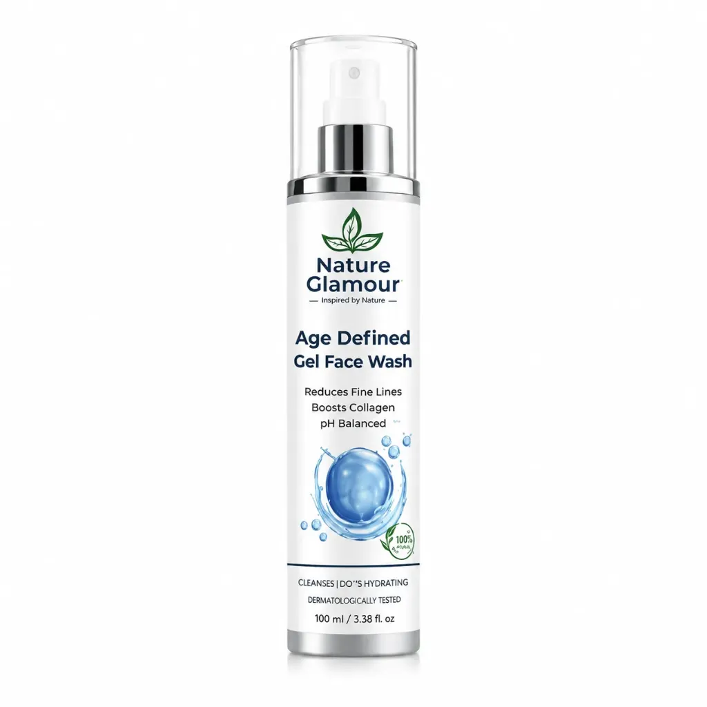 Nature Glamour Age Defined Gel Face Wash 100ml | Collagen Boosting, Youth Reviving & pH Balanced Face Wash