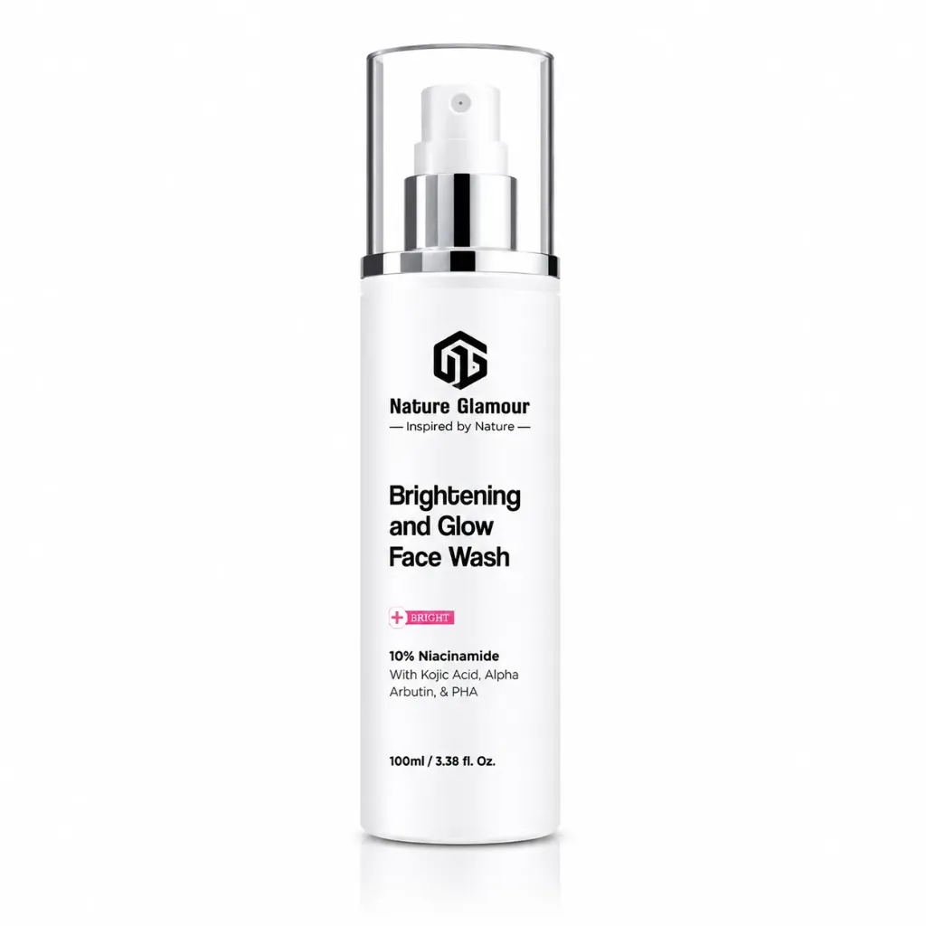 Nature Glamour Brightening & Glow Face Wash 100ml | Niacinamide, Kojic Acid & Vitamin C Face Wash for Glowing Skin