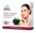 Nature Glamour White & Bright Home Salon Facial Kit | 5 Step Skin Brightening & Radiance Facial Kit